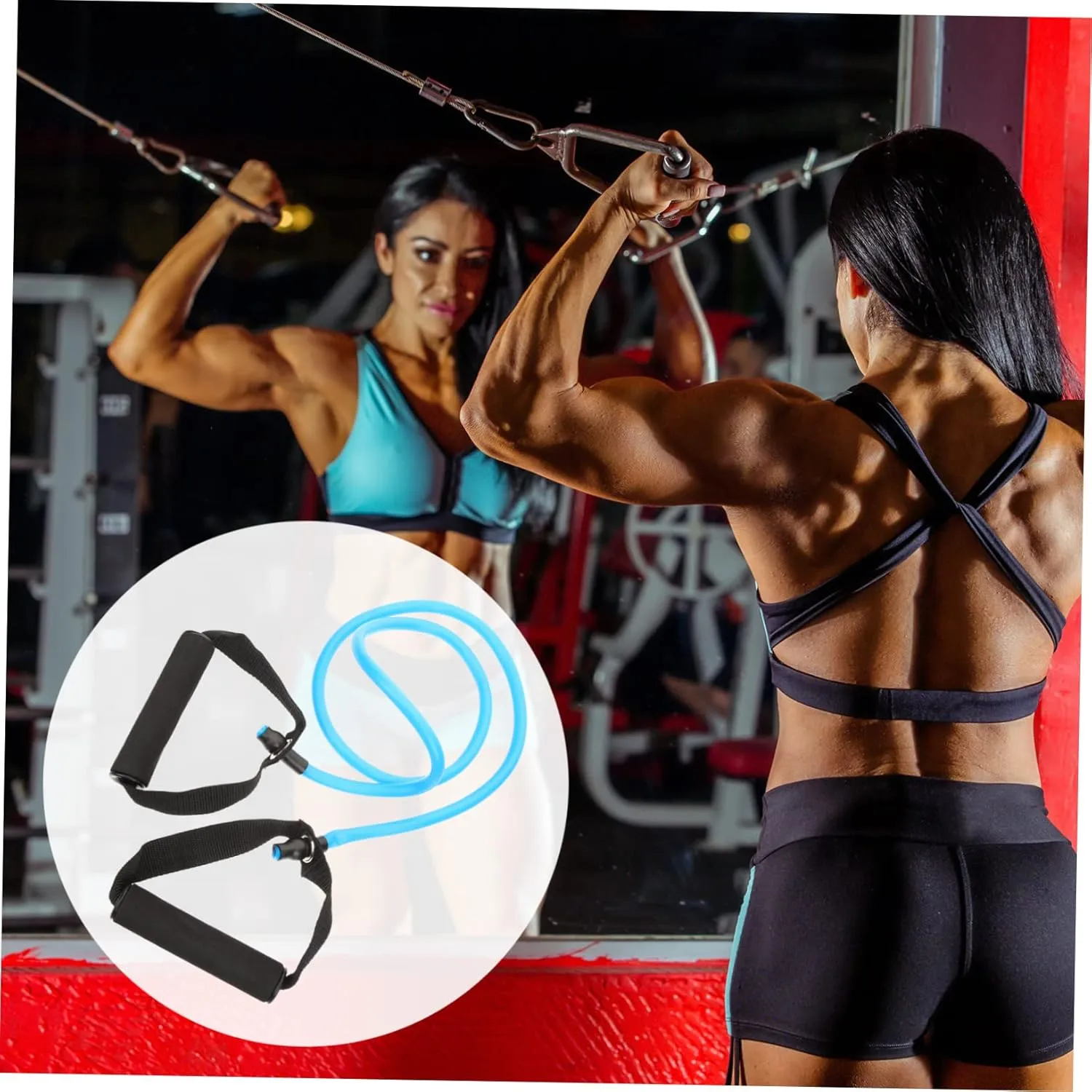 1 Set Fitness Resistance Band Excersing Equipment Workout Bands with Handles Heavy Duty Fitness Rope