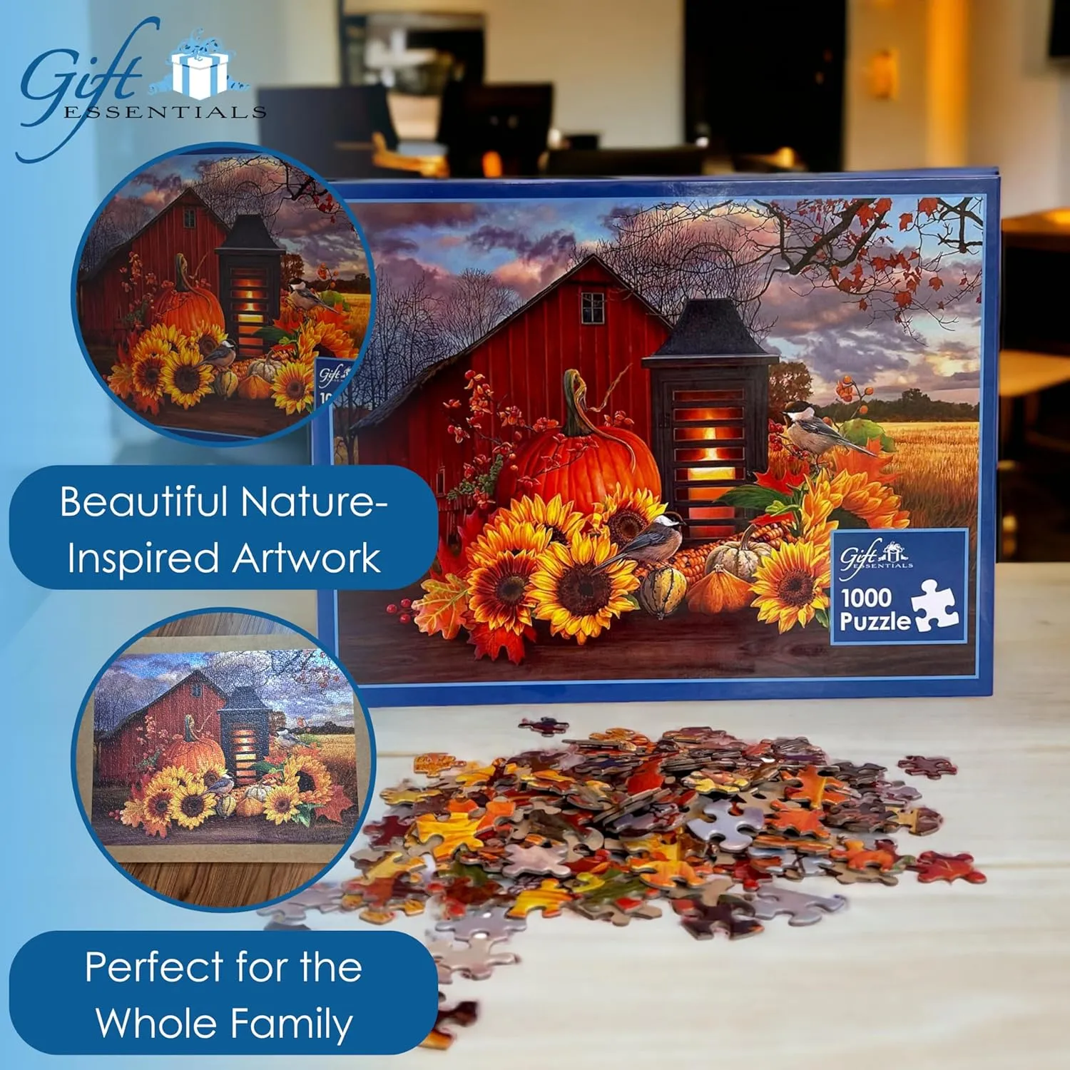 1000 Piece Puzzle, Fall Lantern - Autumn Colors, Jigsaw Puzzle for Adults and Kids