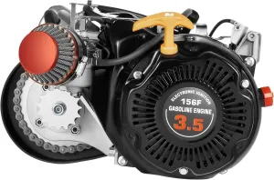 100CC 4-Stroke Bicycle Engine Kit 3HP Gas Powered Engine Motor Kit Single Cylinder Air Cooling Bicycle Conversion Kit for Bikes with Large Triangular Frame Space (Chain Style)