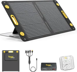 100W Bifacial Portable Solar Panel, Bend Resistant Foldable Solar Panel 100Watt 22V Monocrystalline Solar Charger for Power Station, USB-A USB-C Output for Cell Phone Tablet, IP67
