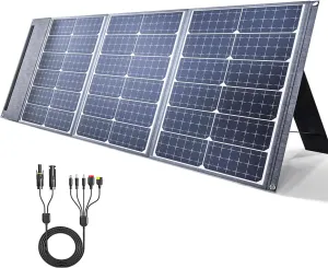 100W Portable Solar Panel, 20V 5.5lbs Lightweight Foldable Solar Panel with QC3.0 USB-A &Type-C DC20V Port, High 23% Efficiency, Water & Dustproof for Camping, RVs, Hiking, Off-Grid Living