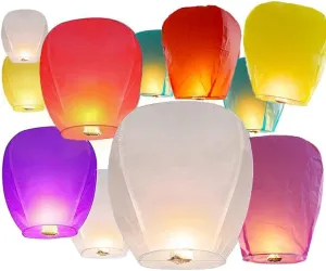 11 Pack Paper Lanterns for Multi-Colored，Each Package Comes with Operating Instructions，for Celebrations of Family.