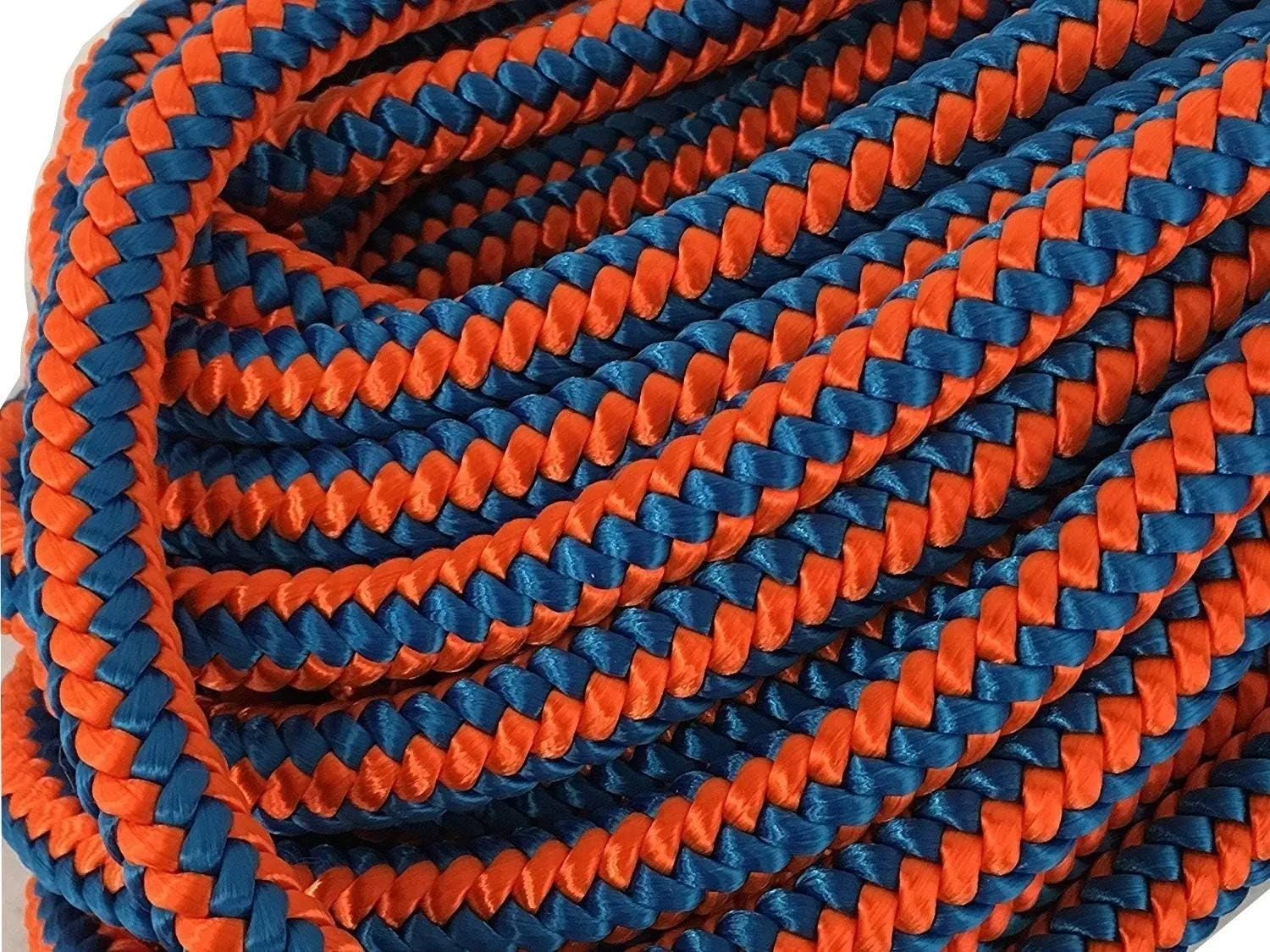 1/2 Inch Arborist 12 Strand Rope, Blue/Orange- 8,000 lb Tensile Strength- High Visibility