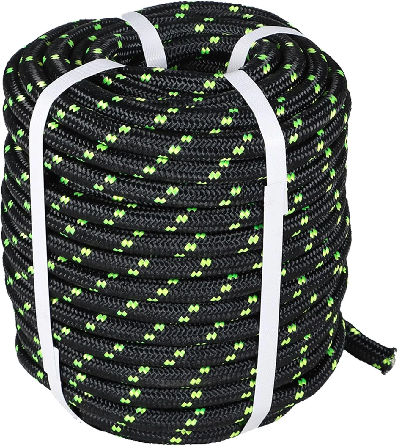 1/2 Inch Double Braid Polyester Arborist Rigging Rope, 150 Feet Heavy Duty Rope High Strength Arborist Rope for Pull, Swing, Knot(Black)