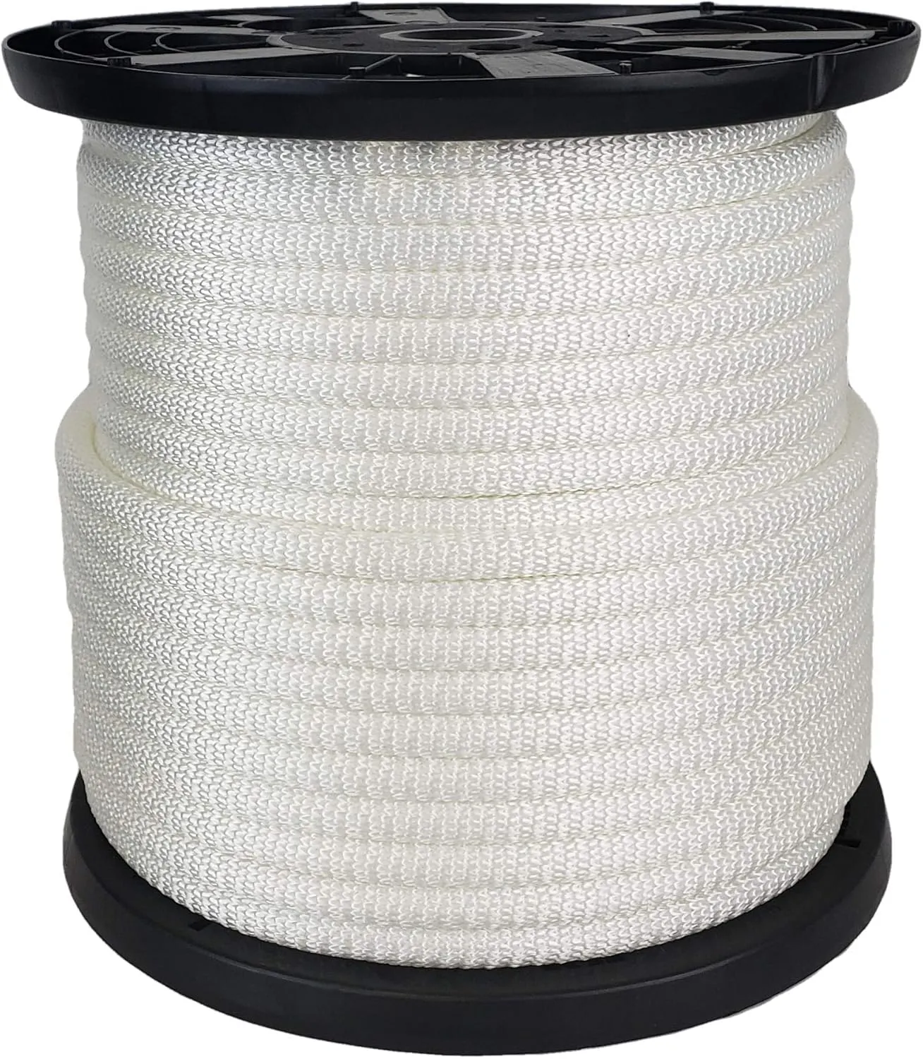 1/2 inch White Dacron Polyester Rope - 250 Foot Spool | Solid Braid - Industrial Grade - High UV and Abrasion Resistance - Low Stretch