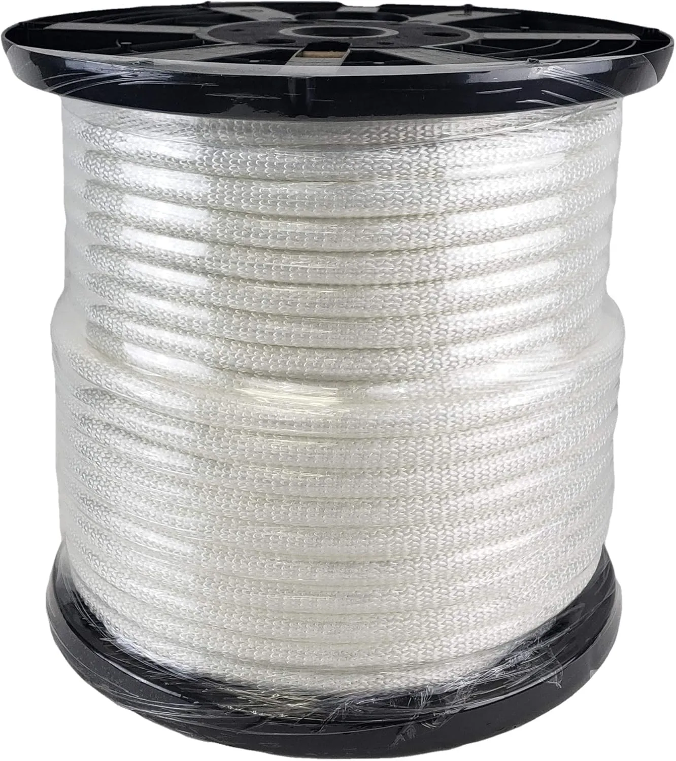 1/2 inch White Dacron Polyester Rope - 250 Foot Spool | Solid Braid - Industrial Grade - High UV and Abrasion Resistance - Low Stretch