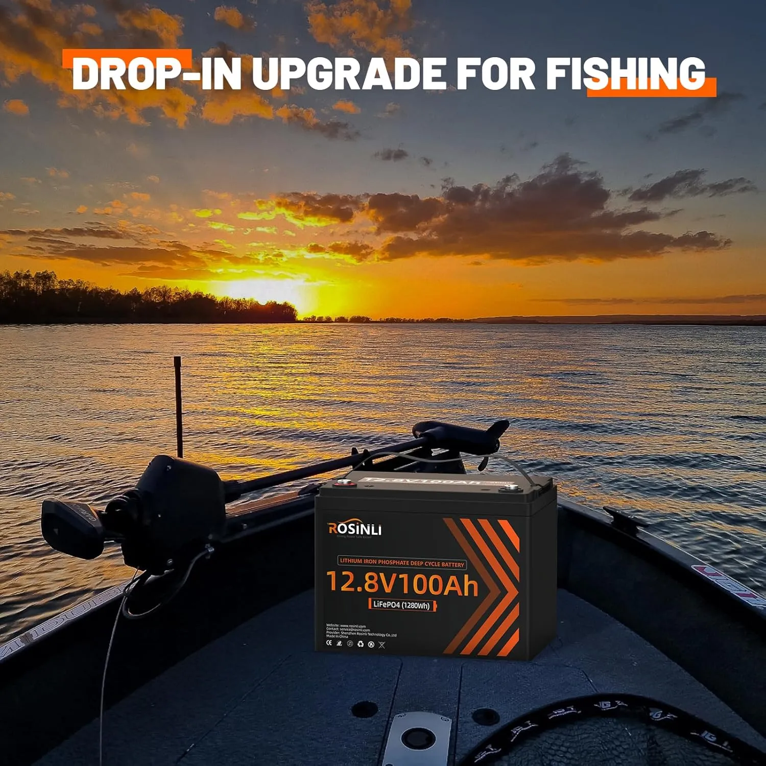 12V 100Ah BCI Group 24 LiFePO4 Battery, Built in 100A BMS, Max. 15000 Deep Cycle Lithium Rechargeable Battery for RV, Trolling Motor, Camping, Marine, Solar, Home Energy Storage