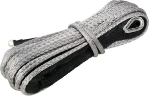 1/4 in x 50 ft Synthetic Winch Rope with Protecting Sleeve and Thimble, 10,000 lb Break Strength - Heavy Duty Winch Rope for ATV, UTV, Boat Trailer, Jeep, Quad, Polaris, Winch Cable (Grey)