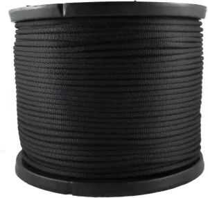 1/4 inch Black Dacron Polyester Rope - 500 Foot Spool | Industrial Grade - High UV and Abrasion Resistance - Low Stretch