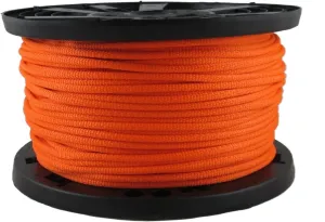 1/4 inch Neon Orange Dacron Polyester Rope - 500 Foot Spool | Solid Braid - High Visibility - UV and Abrasion Resistant - Low Stretch