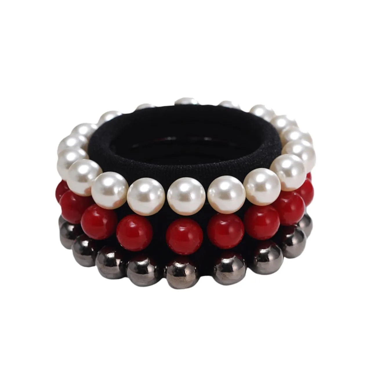 15pcs Handmade Pearl Hair Ties Simple Seamless Elastic Hair Rings for Daily Wear Accessories for Women and present for Friends and Colleagues