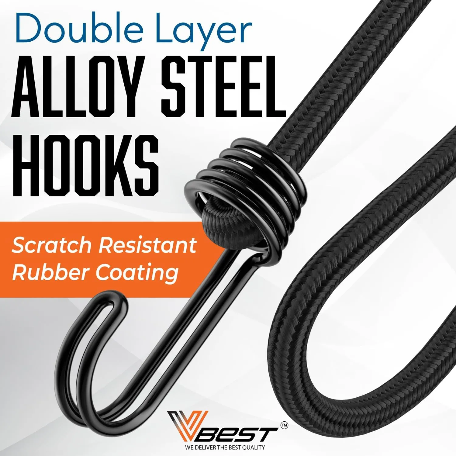 18 Inch Bungee Cords with Hooks - Heavy Duty Outdoor Black Bungee Cords with Hooks - 12 Pack Small Bungie Cord Set - Strong Bungy Cords