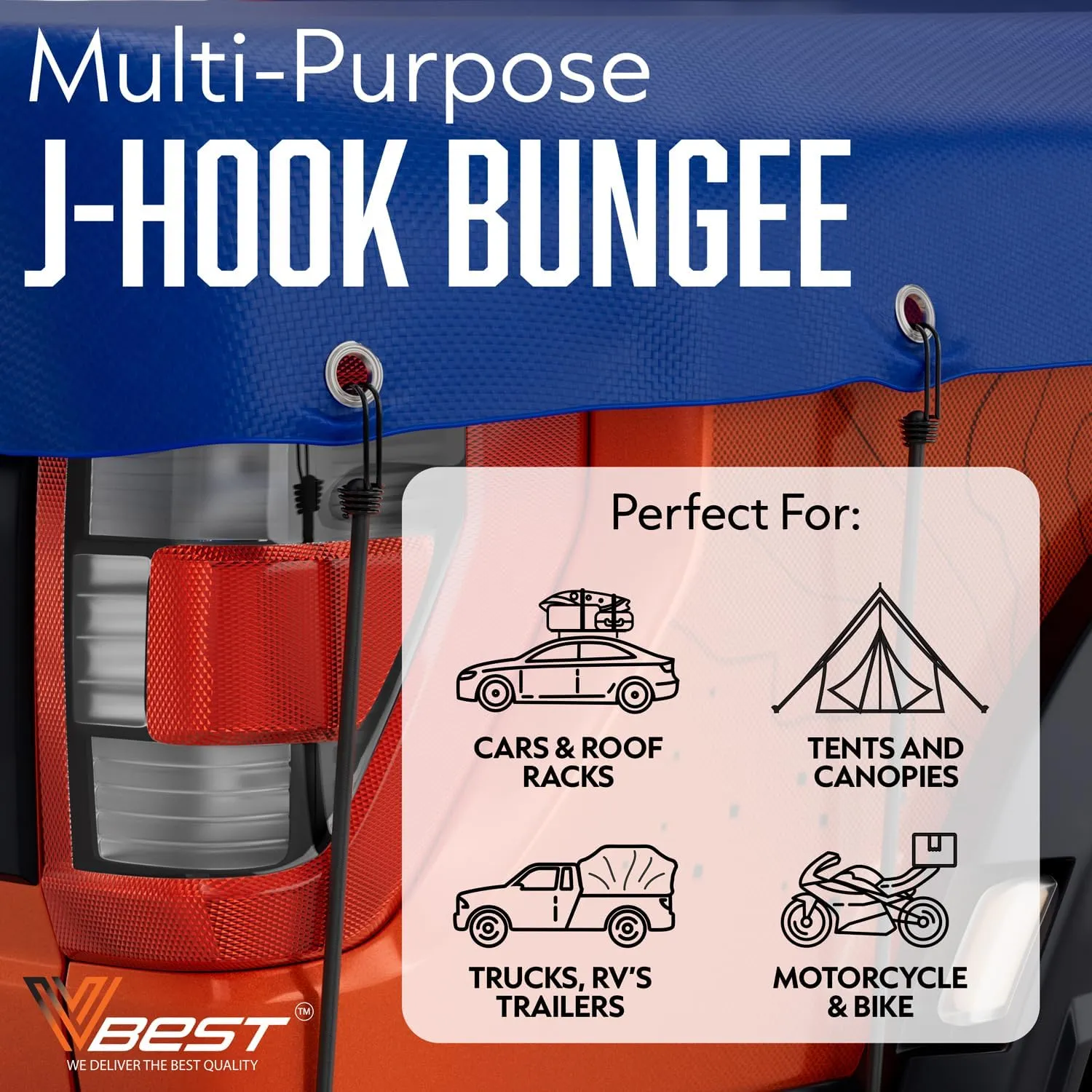 18 Inch Bungee Cords with Hooks - Heavy Duty Outdoor Black Bungee Cords with Hooks - 12 Pack Small Bungie Cord Set - Strong Bungy Cords