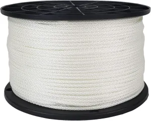 1/8 inch White Dacron Polyester Rope - 500 Foot Spool | Solid Braid - Industrial Grade - High UV and Abrasion Resistance - Low Stretch