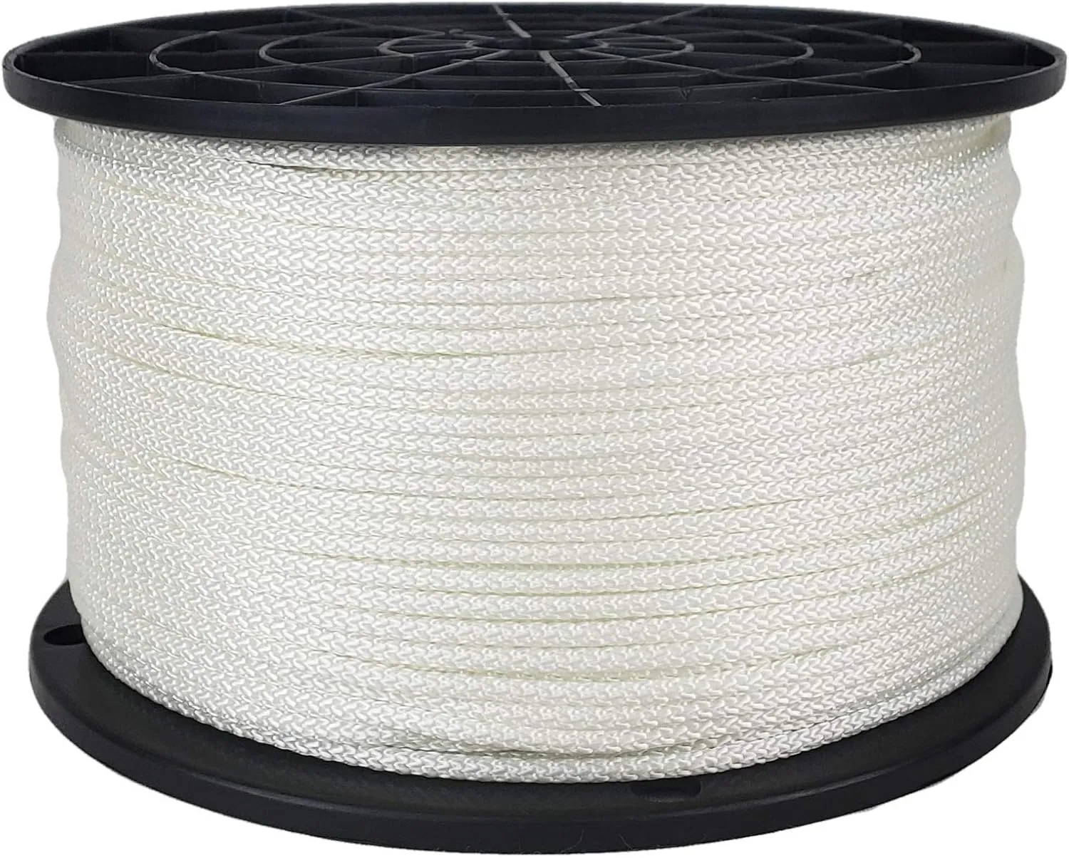 1/8 inch White Dacron Polyester Rope - 500 Foot Spool | Solid Braid - Industrial Grade - High UV and Abrasion Resistance - Low Stretch