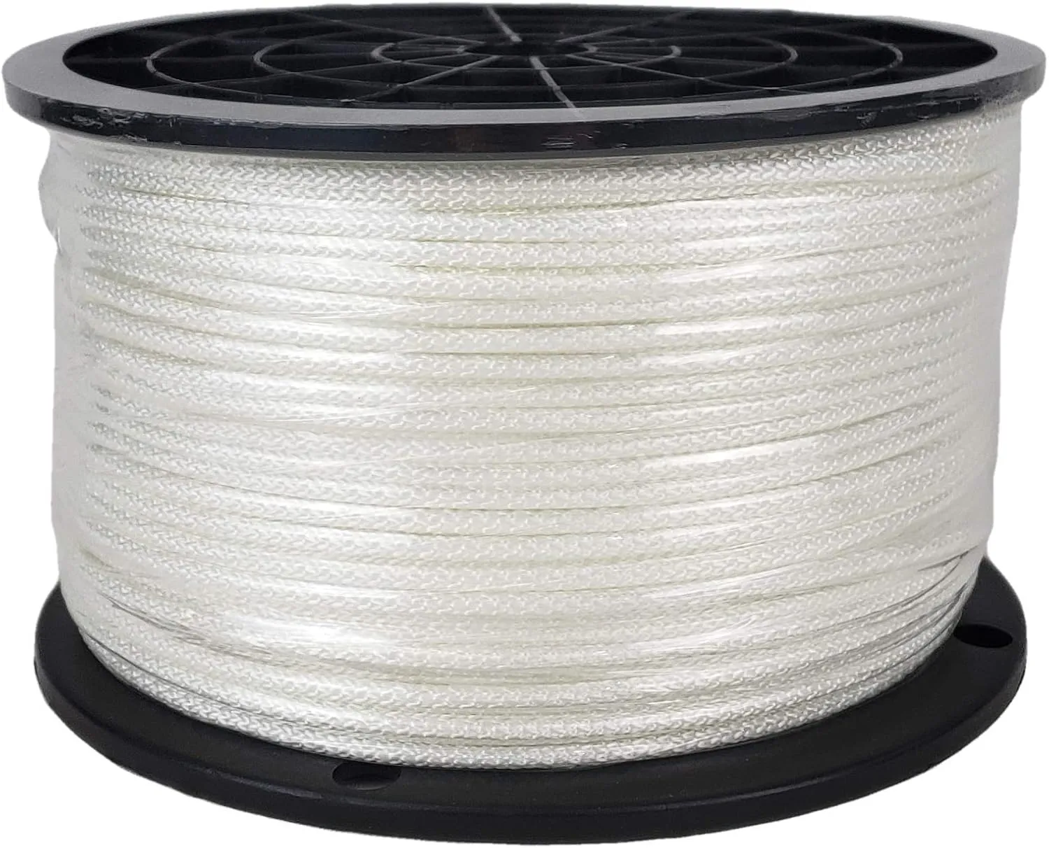 1/8 inch White Dacron Polyester Rope - 500 Foot Spool | Solid Braid - Industrial Grade - High UV and Abrasion Resistance - Low Stretch