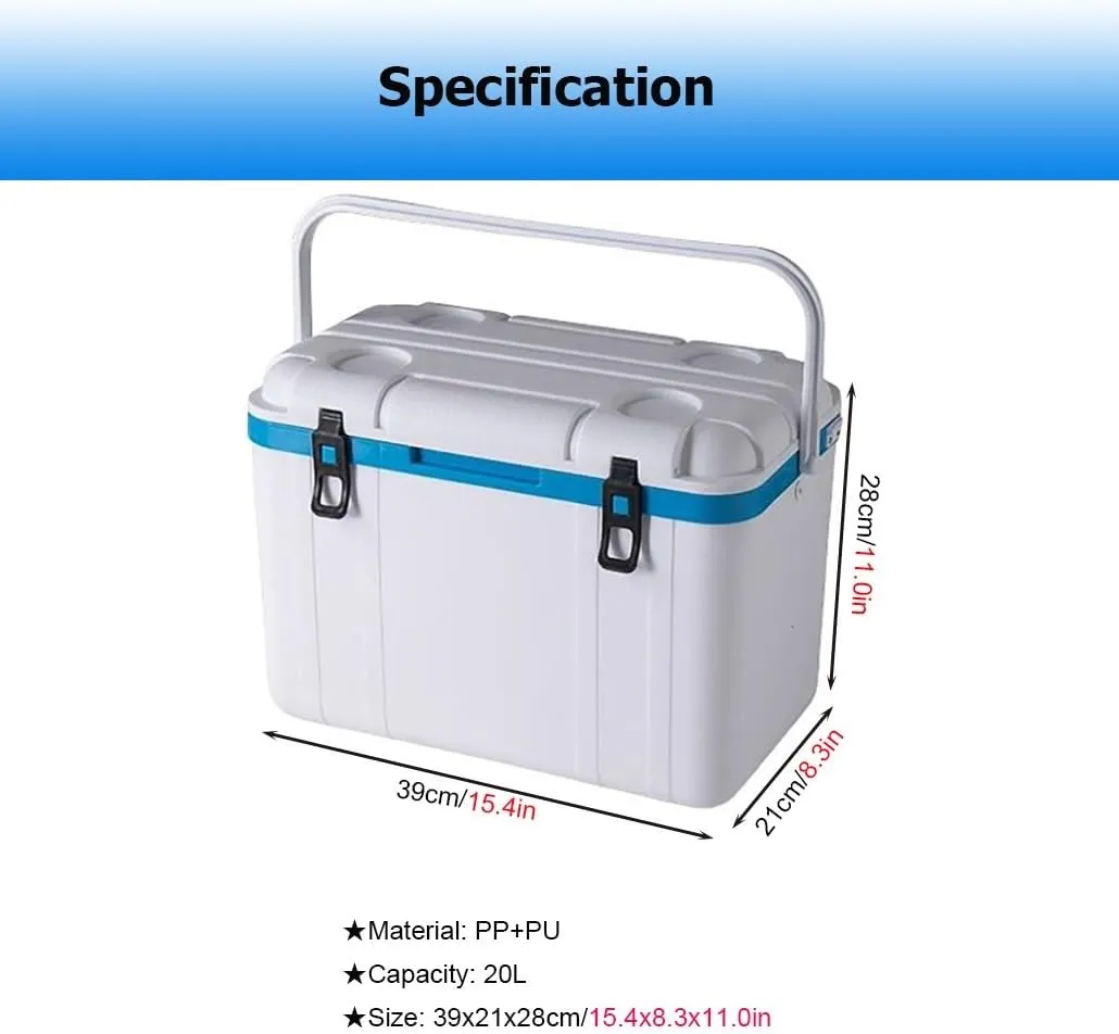 18/32 Quarts Triple-Layered Drybox Cooler and Small Hard Shell Lunchbox, Insulated Cooler with Handle Ice Pail for Camping