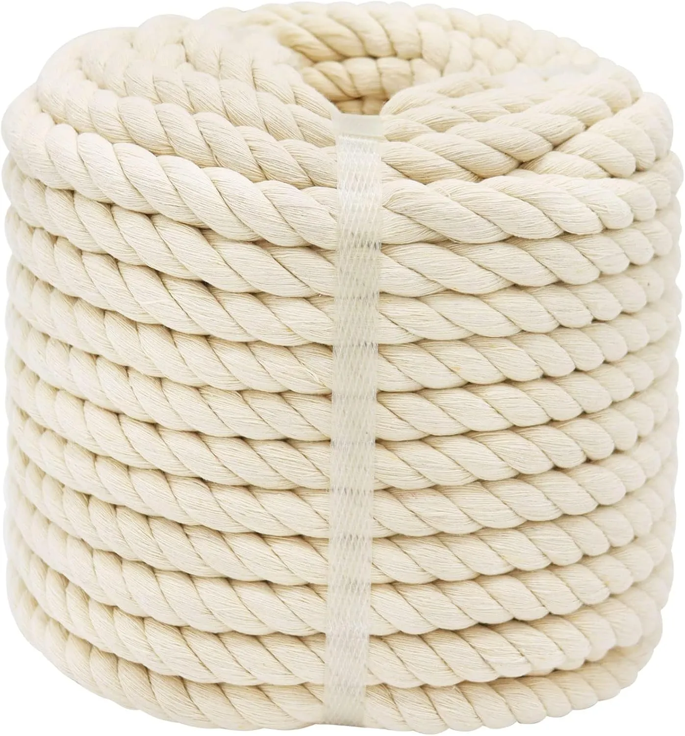 1OO% Natural Cotton Rope 1/2 Inch x 198 Feet Strong Soft Cotton Cord for DIY Crafts Gardening Hammock Home Decorating, Macrame,Projects Pet Toys,White Rope