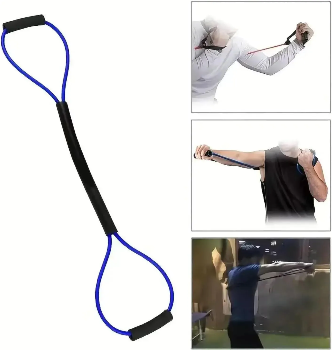 1PC Boxing Training Resistance Band Muay Thai Punching Speed Training 8-Figure Puller Elastic Rope Fighting Fitness Equipment