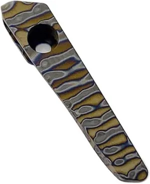 1PC Deep Carry Pocket Clip Fits for Strider SNG SMF, Handmade CNC Striped Burnt Titanium Back Clip DIY Replacement