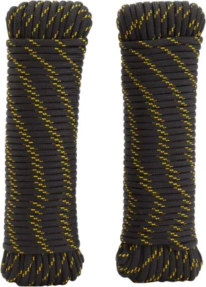 2 Pack 1/4 Inch x 100 Ft Braided Nylon Rope for Knot Tying Practice, Camping, Boats, Trailer Tie Down, Pinata