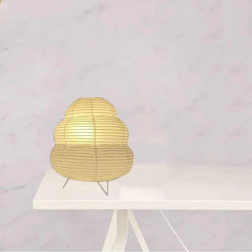 2 Pack Bedside Table Lamp Paper and Chrome Standing Lamp Room Decoration Festival Lantern Light Nightstand Desk Lamp Bedroom Dresser Living Kids Room College Dorm Coffee