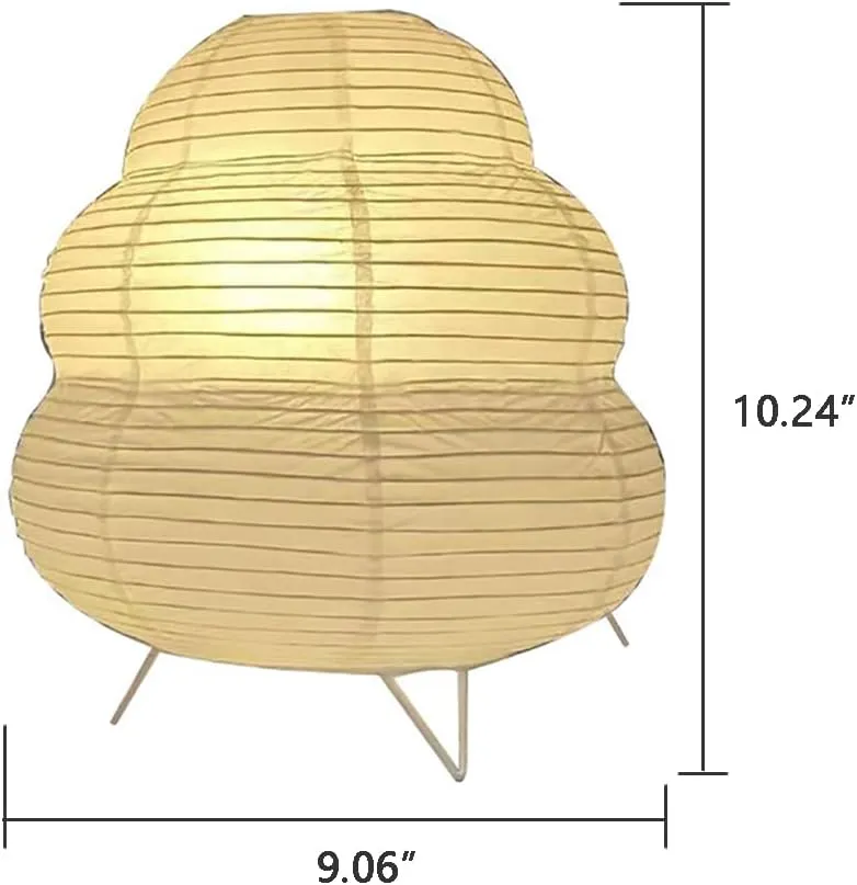 2 Pack Bedside Table Lamp Paper and Chrome Standing Lamp Room Decoration Festival Lantern Light Nightstand Desk Lamp Bedroom Dresser Living Kids Room College Dorm Coffee