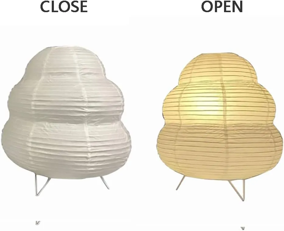 2 Pack Bedside Table Lamp Paper and Chrome Standing Lamp Room Decoration Festival Lantern Light Nightstand Desk Lamp Bedroom Dresser Living Kids Room College Dorm Coffee