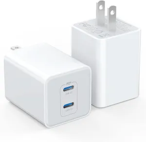 [2-Pack] USB C Charger Block 40W, Dual Port 20W PD 3.0 Type C Fast Wall Charger,Durable Compact Power Adapter for iPhone 16/15/14/13/12/11 Pro Max Plus,iPad,AirPods4,Samsung S25/S24,Watch(White)