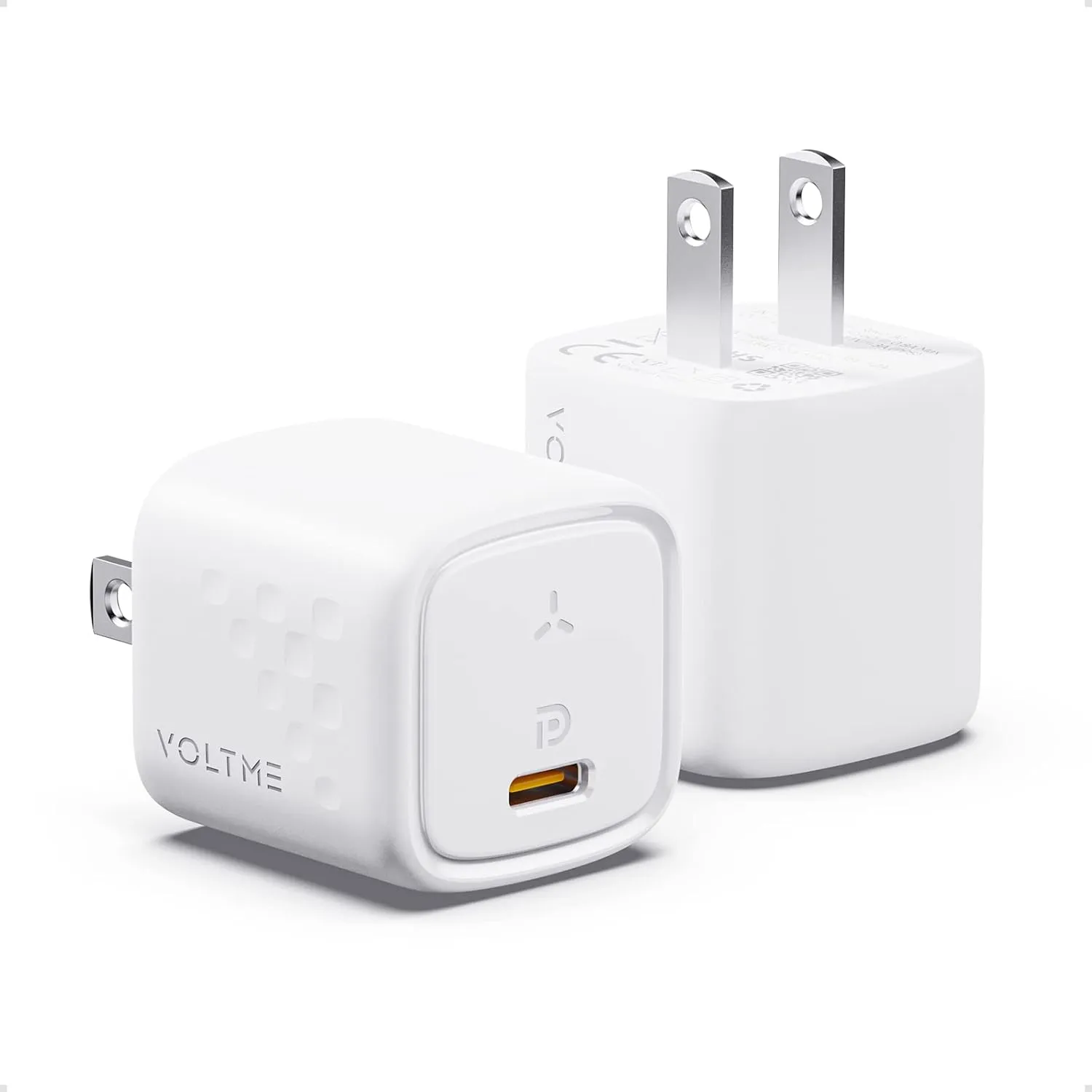 [2-Pack] VOLTME 30W USB C Charger (GaN III Tech), PD PPS Charger Blocks Fast Chargers, 30W USB-C Power Adapters for MacBook Air, iPhone 14 13 12 11 Pro Max Mini Plus, Galaxy S22 S21, Pixel 6, iPad