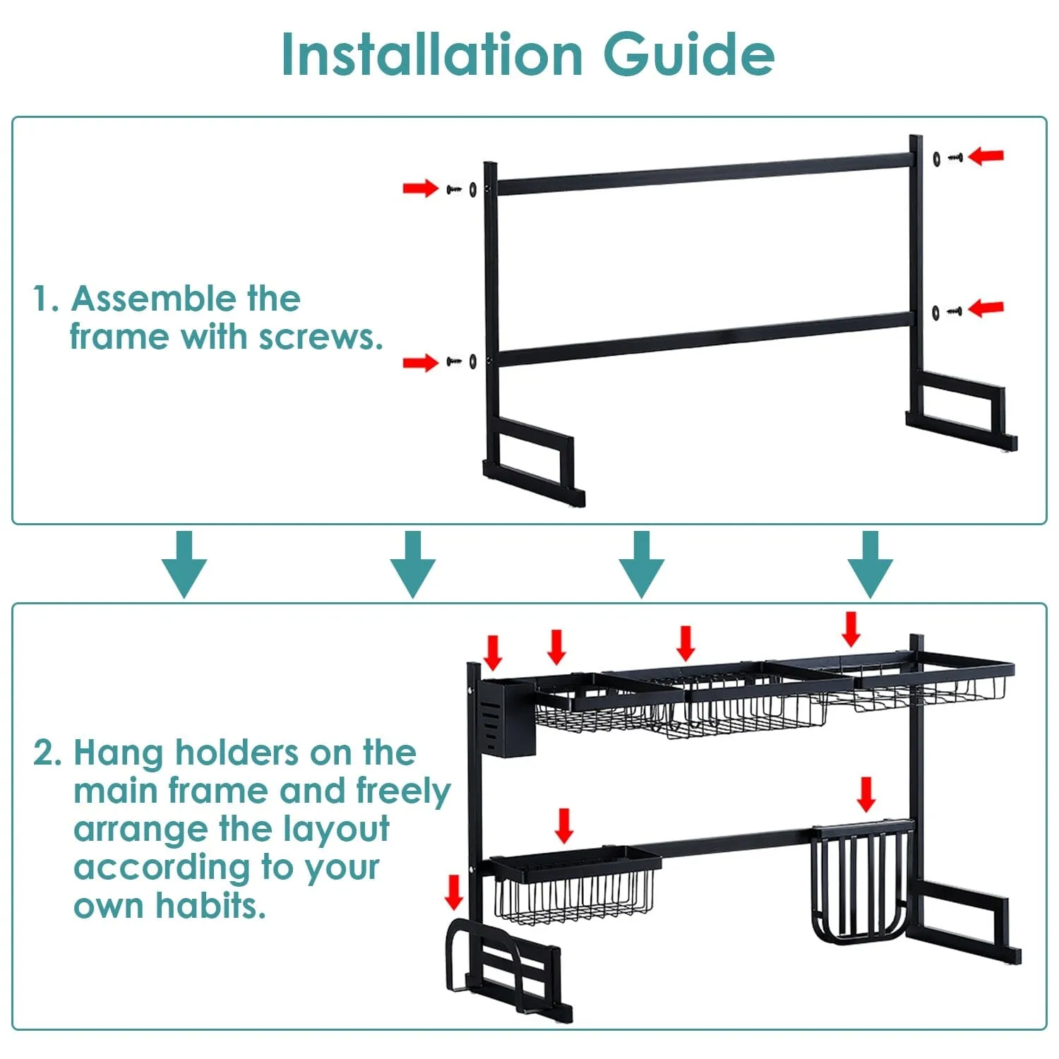 2-Tier Over the Sink Dish Drying Rack