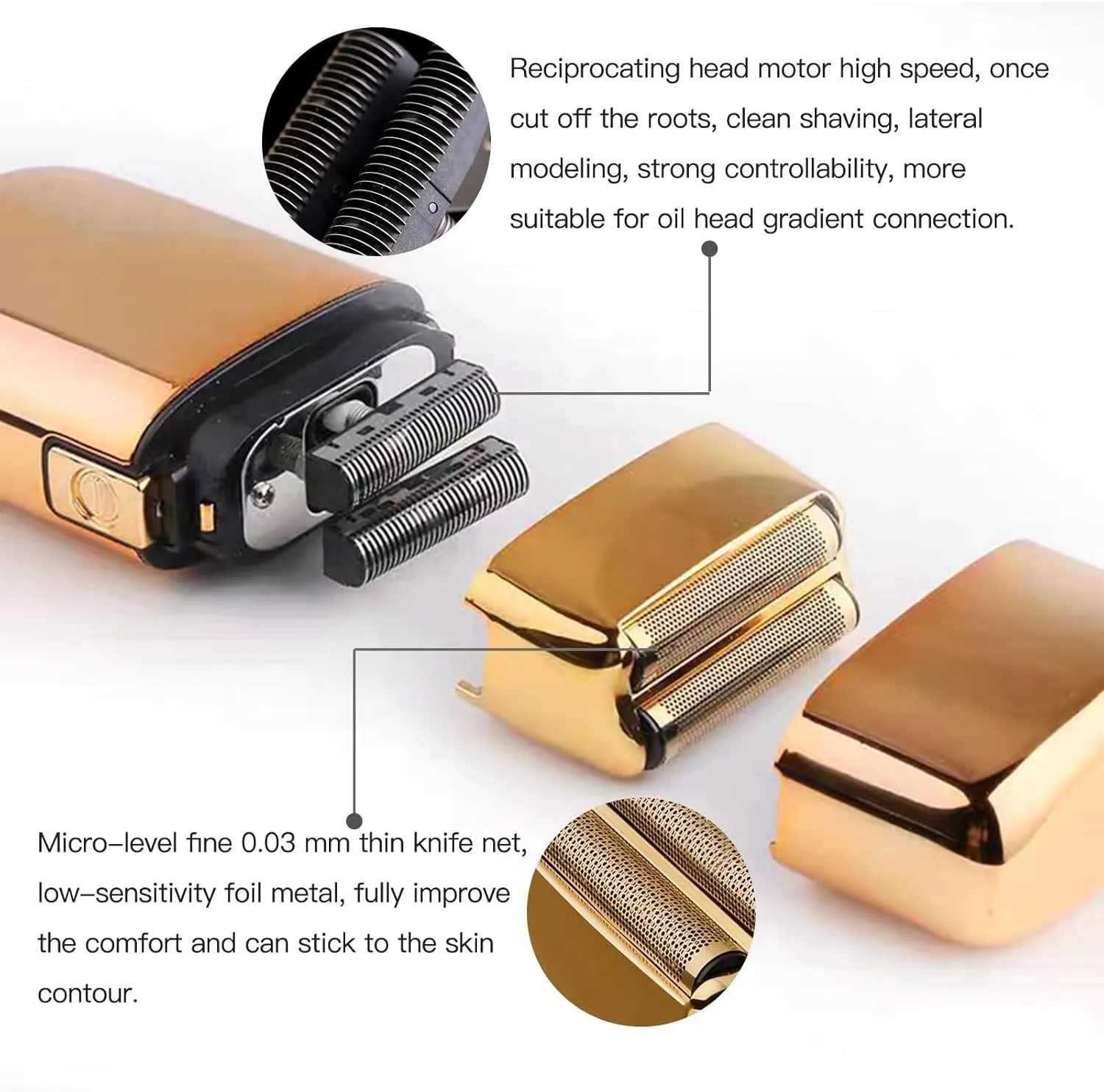 2 x Replacment Gold Foil and Cutter for PRO MetalFX Single Foil and Double Foil Shavers