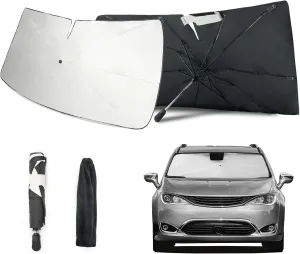 2017-2025 Upgraded for Chrysler Pacifica Sunshade, Portable Foldable Sunshade Accessories, [Nano Ice Crystals Coating] UV Protection, Keeps Interior Cool (for Chrysler Pacifica 2017-2025)