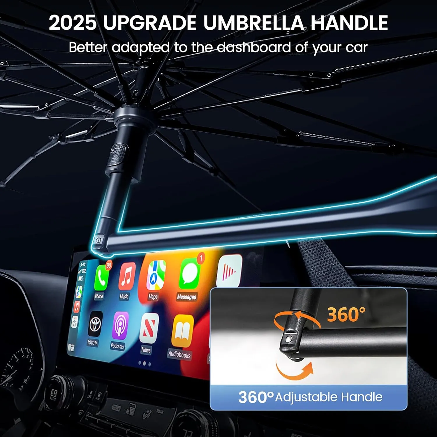 [2025 Upgrade] Rilsen Windshield Sun Shade Umbrella for Nissan Murano 2015-2024 2025 Front Car Window Shades Double Thickened Foldable Sunshades Keep Cool and Protect Interior