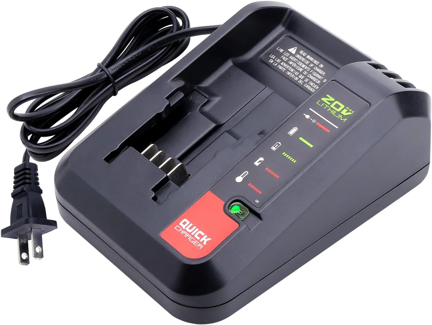20V Quick Battery Charger Compatible with Black and Decker & Compatible with Porter Cable 20V Lithium Battery LBXR20 LB2X4020 LBXR2020 PCC685L PCC681L PCC680L Charger, 20 Volt PCC692L