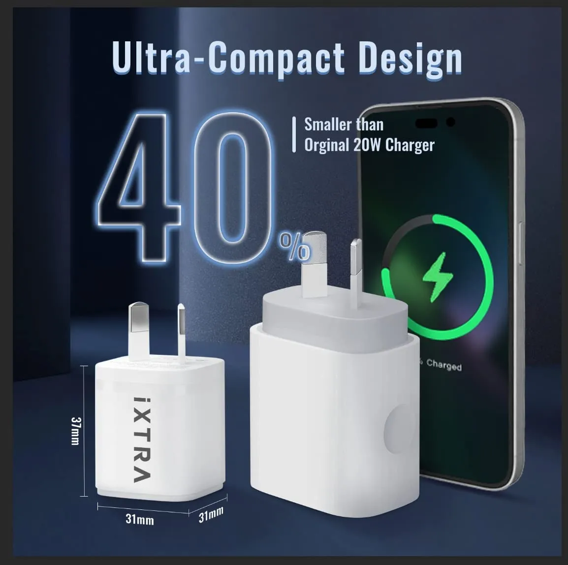 20W DUAL Fast Wall Charger Adaptor For iPhone iPad