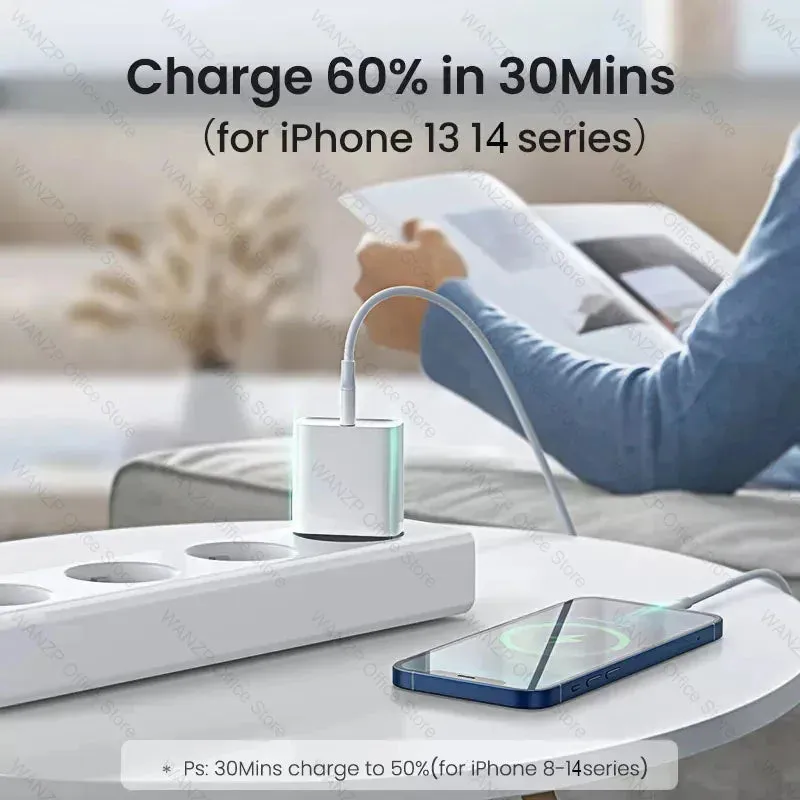 20W Fast Charger For Apple iPhone 13 12 11 14 Pro Max Plus with Charger Cable