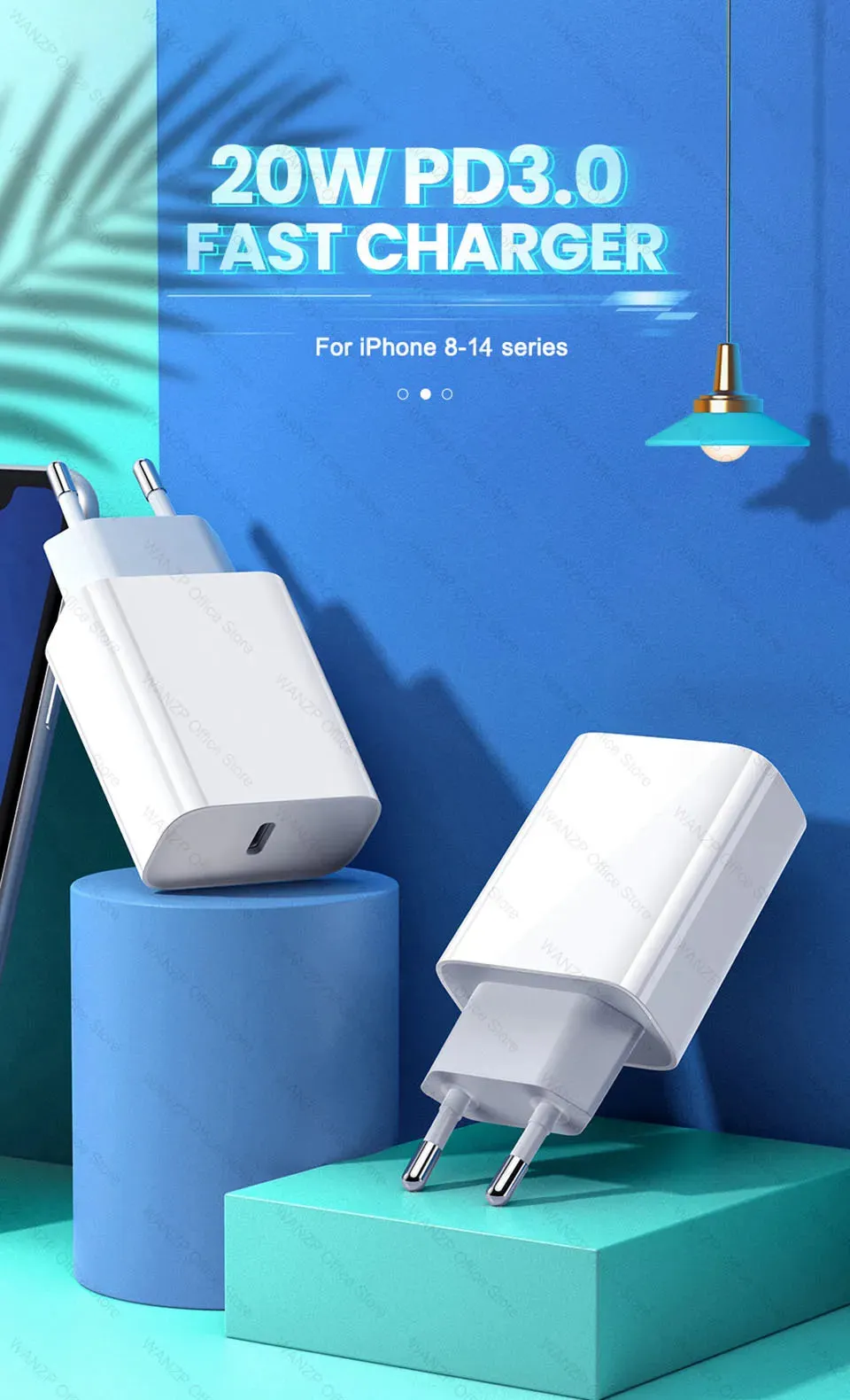20W Fast Charger For Apple iPhone 13 12 11 14 Pro Max Plus with Charger Cable