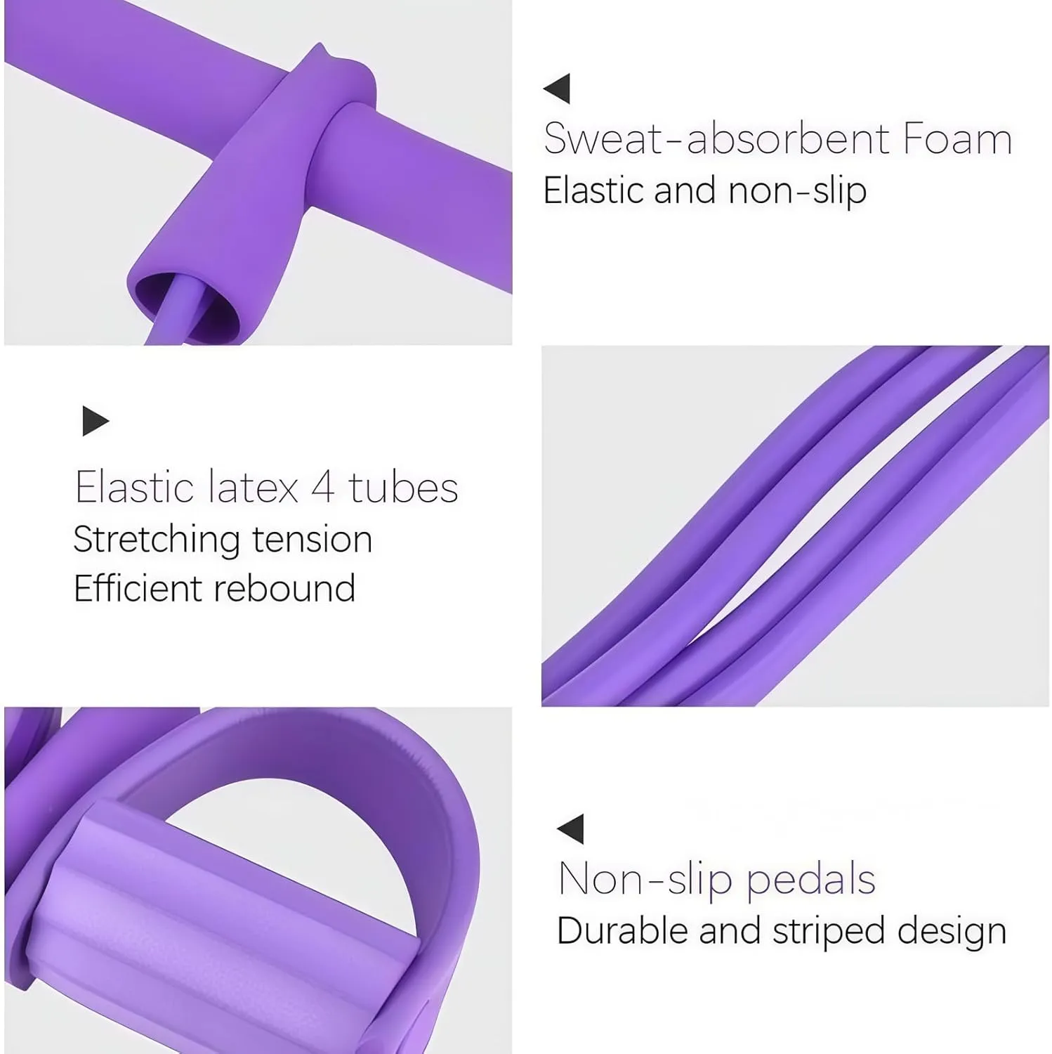 21 Fitness Resistance Bands-4 Tube Pedal Ankle Puller, 2025 Upgrade Multifunction Tension Rope, for Abdomen/Waist/Arm/Leg Stretching Slimming Training