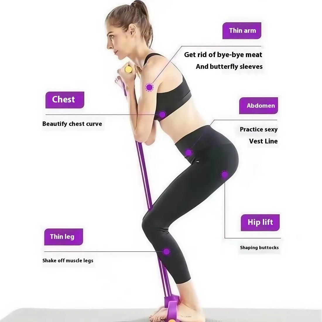21 Fitness Resistance Bands-4 Tube Pedal Ankle Puller, 2025 Upgrade Pedal Ankle Puller Resistance Bands, Workout Equipment for Abdomen/Waist/Arm/Leg Stretching Slimming Training