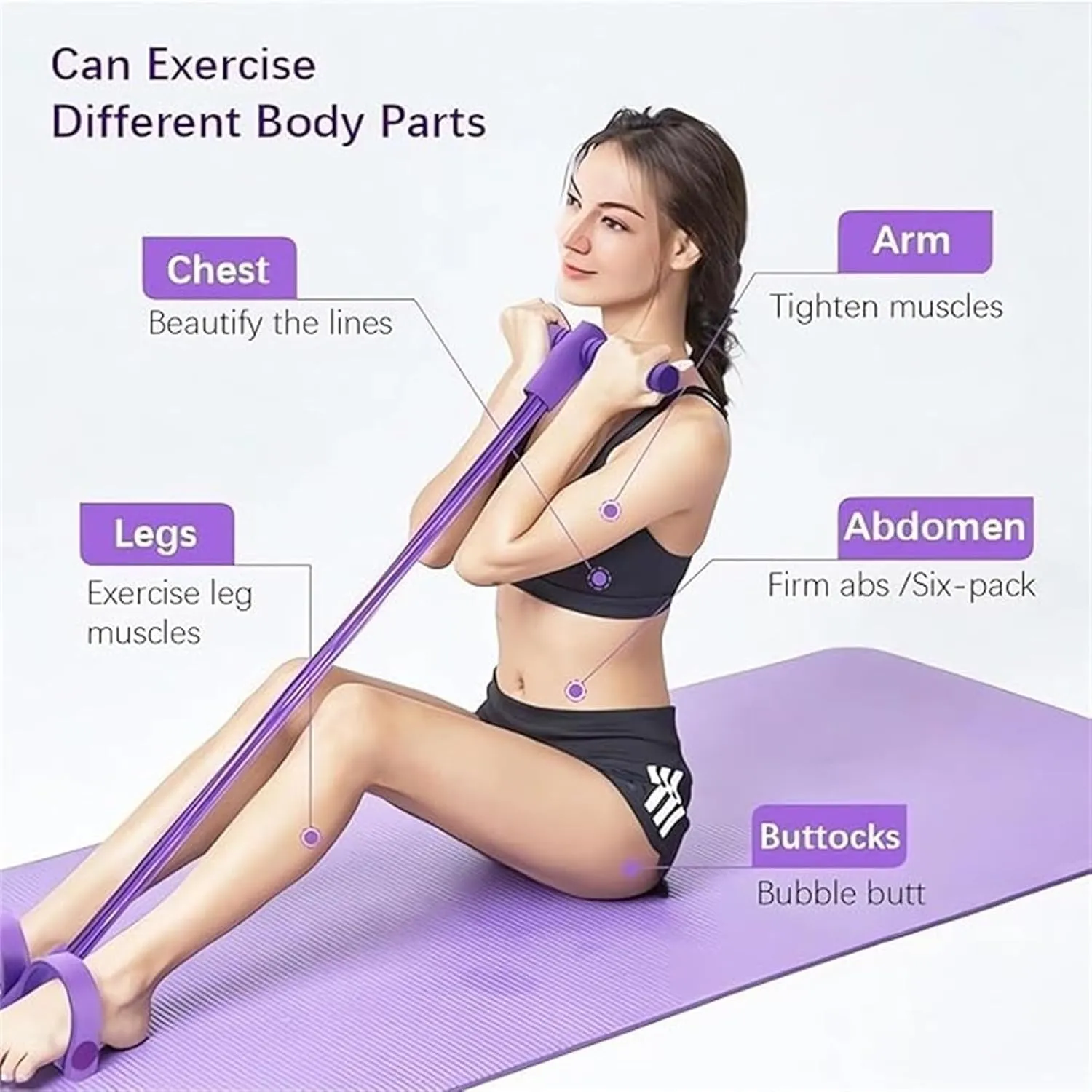 21 Fitness Resistance Bands, 4 Tube Pedal Ankle Puller, Multifunction Tension Rope, Natural Latex Tension Rope Fitness Equipment for Abdomen,Arm,Leg Stretching Slimming Training