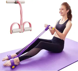 21 Fitness Resistance Bands, 4 Tube Pedal Ankle Puller, Multifunction Tension Rope, Natural Latex Tension Rope Fitness Equipment for Abdomen,Arm,Leg Stretching Slimming Training