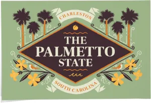 24x36 Inch Giclee Print, Charleston, South Carolina, State Motto Crest State Series