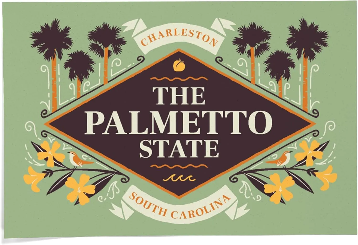 24x36 Inch Giclee Print, Charleston, South Carolina, State Motto Crest State Series