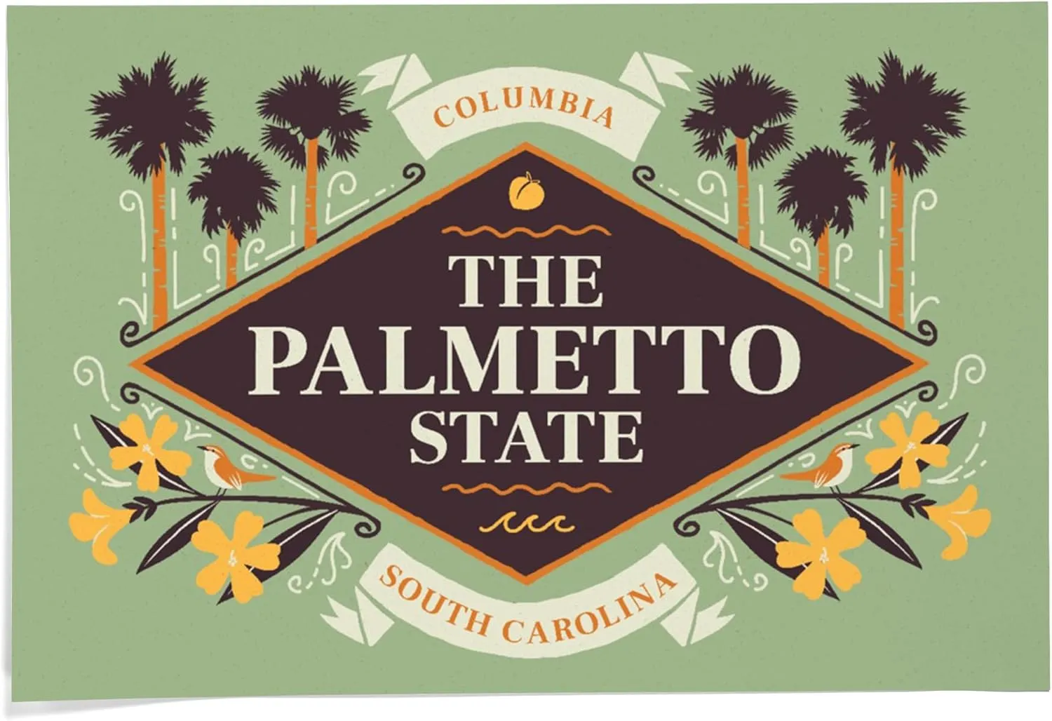 24x36 Inch Giclee Print, Columbia, South Carolina, State Motto Crest, State Series