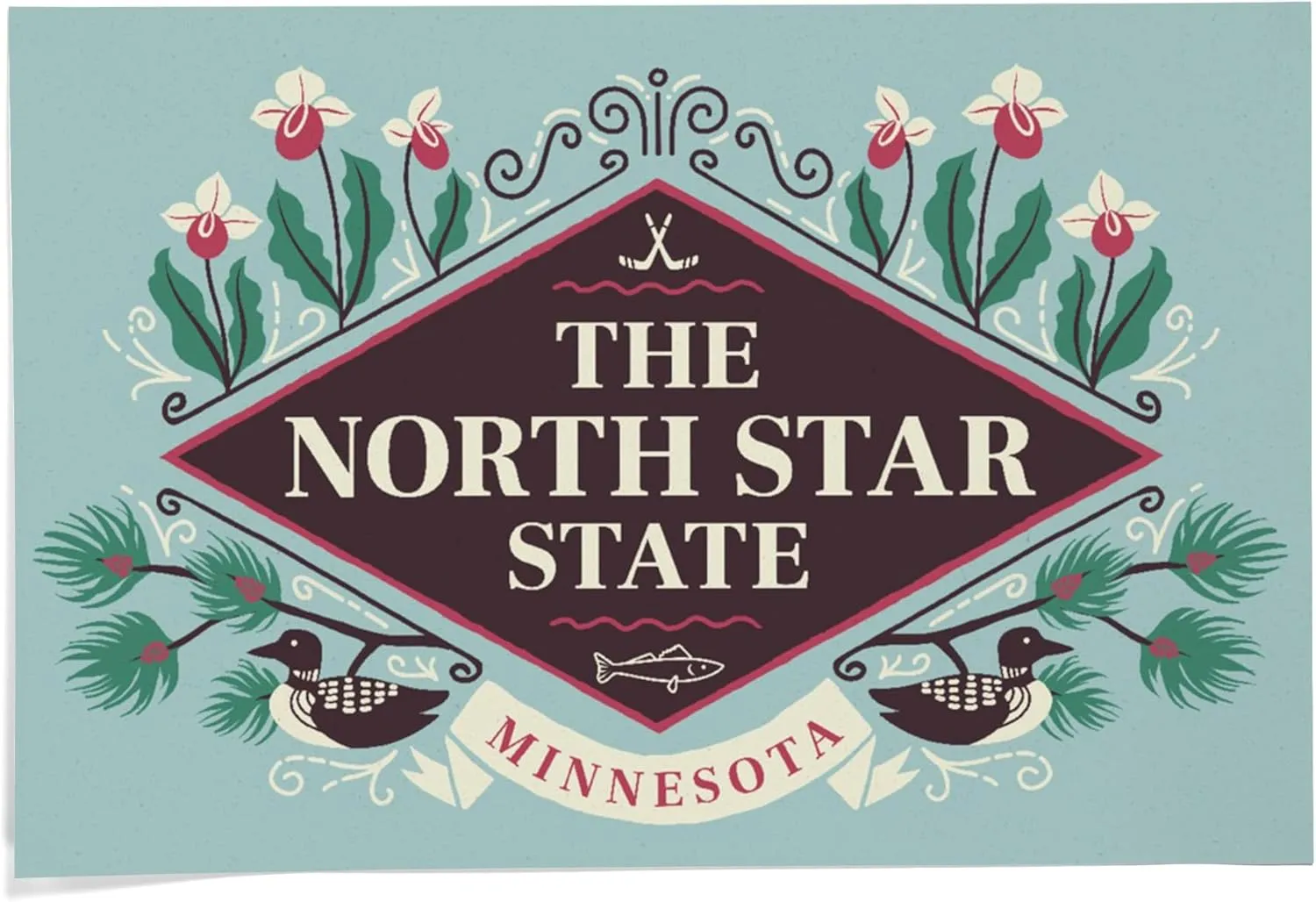 24x36 Inch Giclee Print, Minnesota, State Motto Crest, State Series