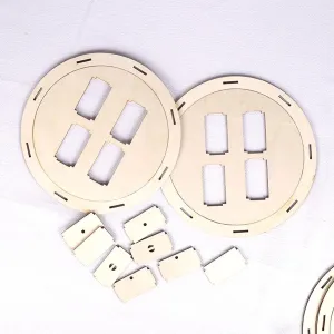 2xDIY Lantern Supplies Kit Wood Material Lantern Kids Decorative DIY Accessories Lantern Frame Handmade Lamp for Indoor Outdoor, 4 Pcs