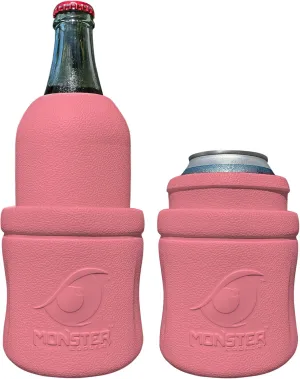 3-in-1 ONLY Lightweight and adjustable Can/Bottle Cooler | Indestructible | Fits odd Bottle Shapes and Sizes | for ice cold Hard Seltzer, Beer, Soda (Conch Shell- Pink, Single)