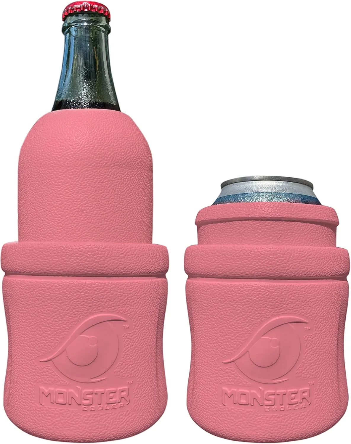 3-in-1 ONLY Lightweight and adjustable Can/Bottle Cooler | Indestructible | Fits odd Bottle Shapes and Sizes | for ice cold Hard Seltzer, Beer, Soda (Conch Shell- Pink, Single)
