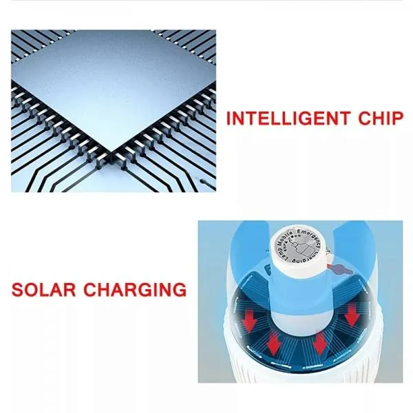 30W Solar LED Rechargeable Bulb Light Multi Mode Night Market Stand Camping Emergency Light with Remote Control - Medium
